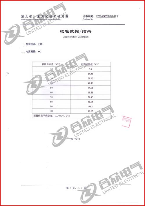 特種變壓器 證書